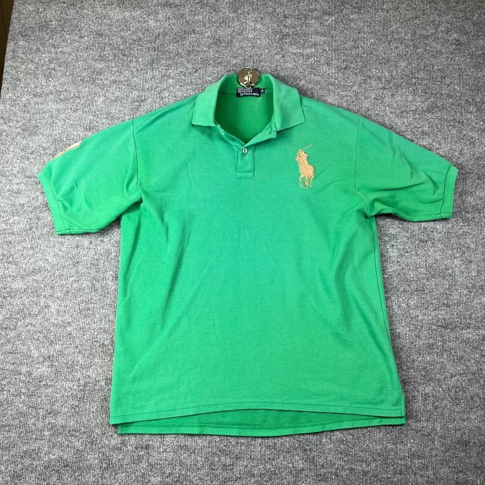 Polo Ralph Lauren Polo Shirt‎ Mens XL Green Big Pony #3 Performance Tennis Golf